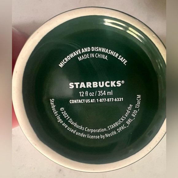 2021 Starbucks Mermaid Coffee Mug Red Green Purple Stripes Christmas 12 Oz - Picture 4 of 7